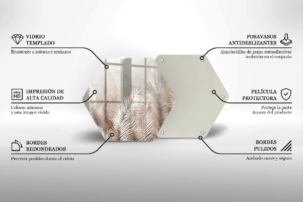 Glass worktop protector Boho leaf vegetation