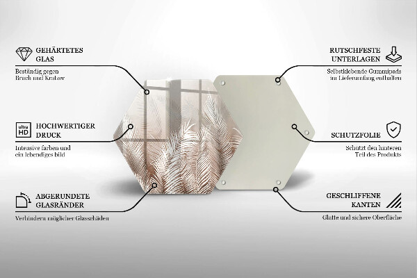 Glass worktop protector Boho leaf vegetation