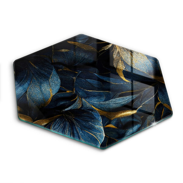 Chopping board Decorative leaves with gold