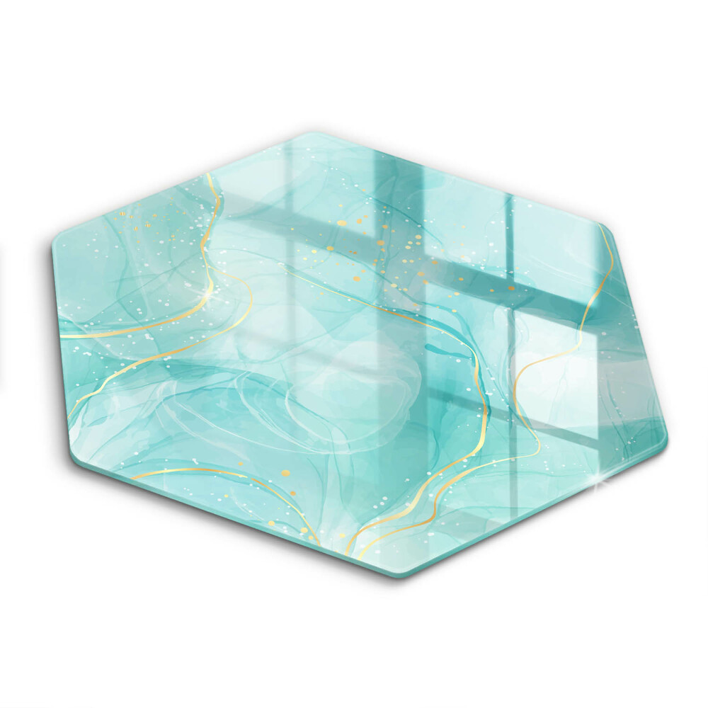 Glass worktop saver Blue-gold abstraction