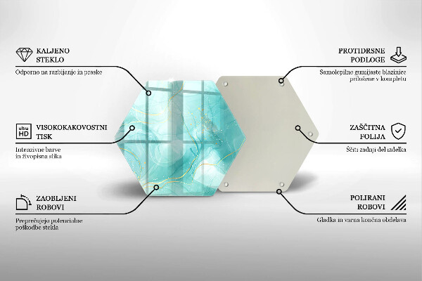 Glass worktop saver Blue-gold abstraction