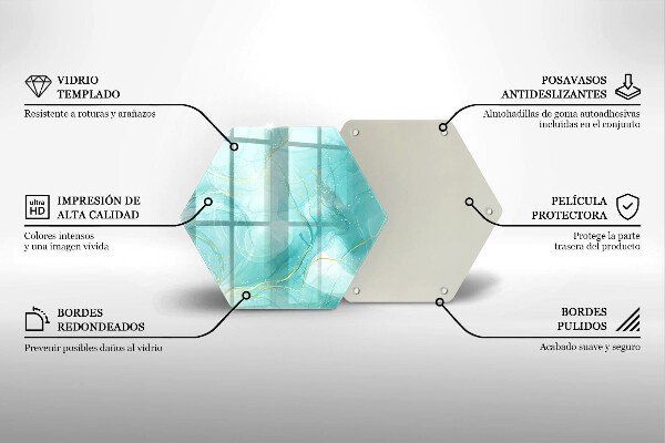 Glass worktop saver Blue-gold abstraction