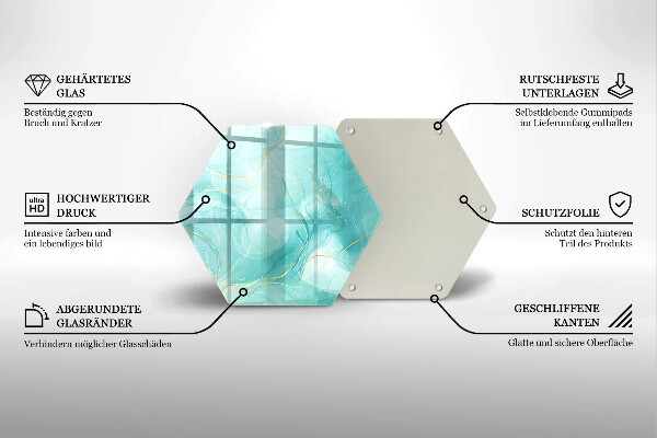 Glass worktop saver Blue-gold abstraction