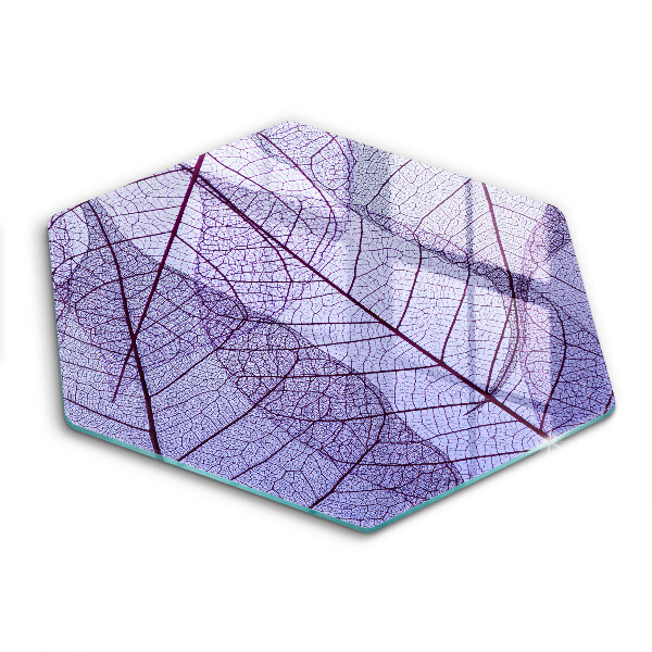 Glass worktop saver Leaves with veins