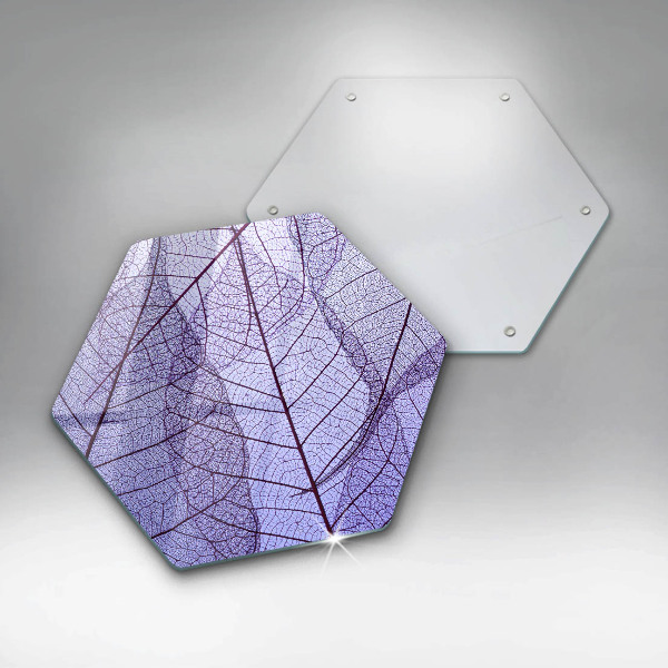 Glass worktop saver Leaves with veins