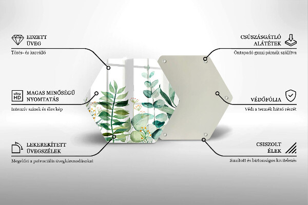 Glass worktop saver Plant leaves illustration
