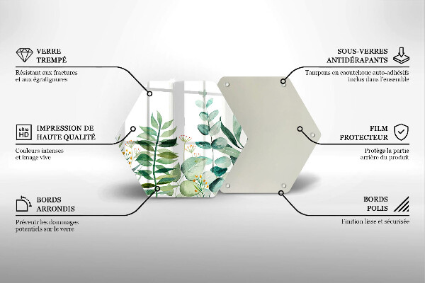 Glass worktop saver Plant leaves illustration