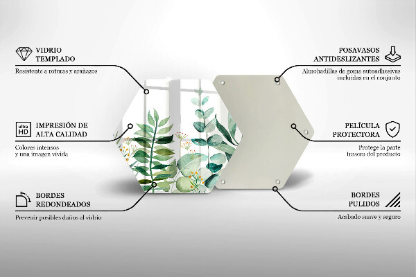 Glass worktop saver Plant leaves illustration