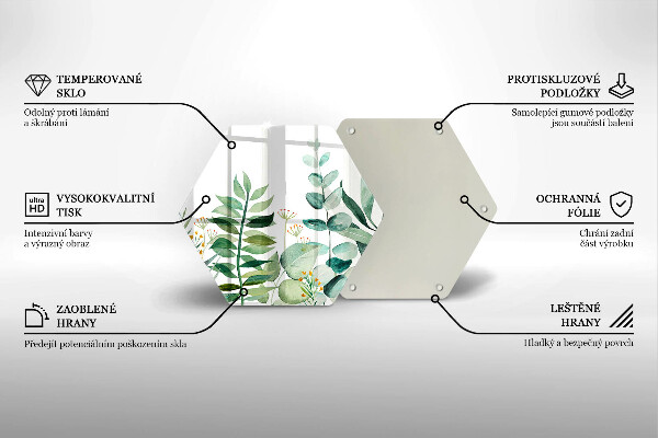 Glass worktop saver Plant leaves illustration