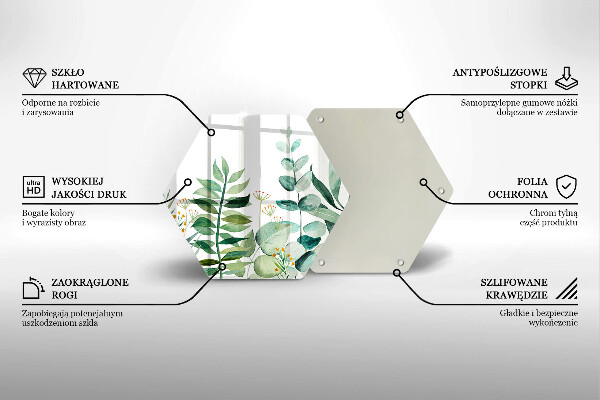 Glass worktop saver Plant leaves illustration