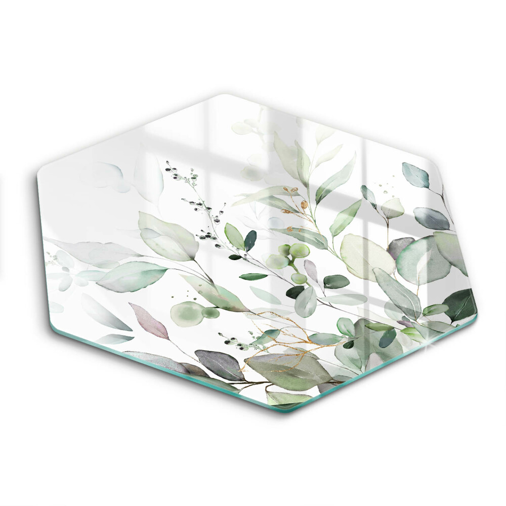 Glass worktop saver Watercolor plants