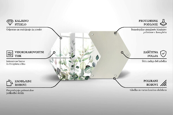 Glass worktop saver Watercolor plants