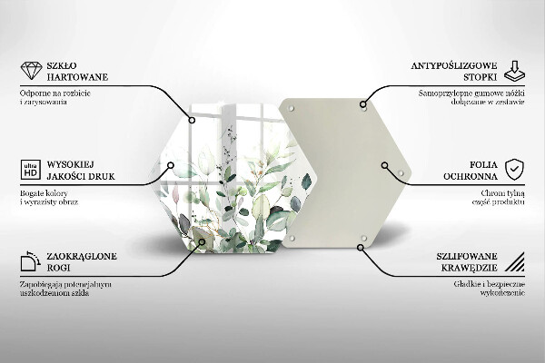 Glass worktop saver Watercolor plants