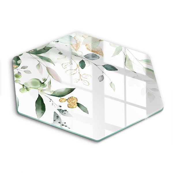 Glass worktop saver Watercolor leaves