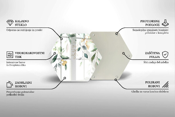 Glass worktop saver Watercolor leaves