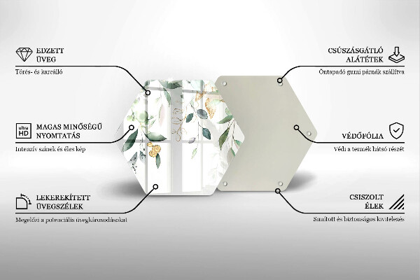 Glass worktop saver Watercolor leaves