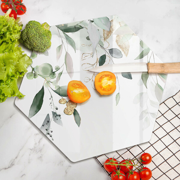 Glass worktop saver Watercolor leaves