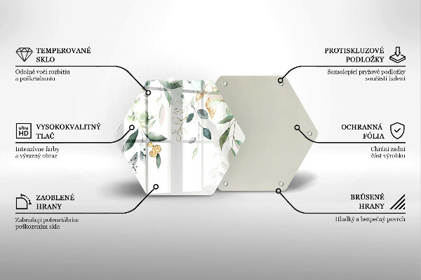 Glass worktop saver Watercolor leaves