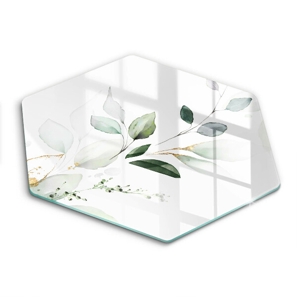 Glass worktop saver Watercolor leaves