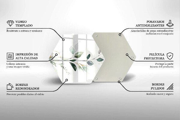 Glass worktop saver Watercolor leaves