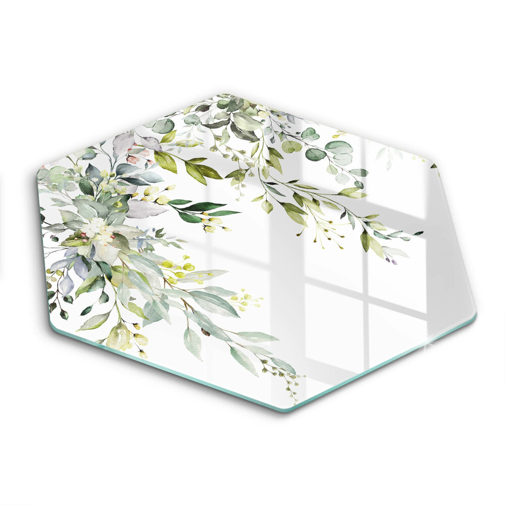 Glass worktop saver Decorative leaves and flowers