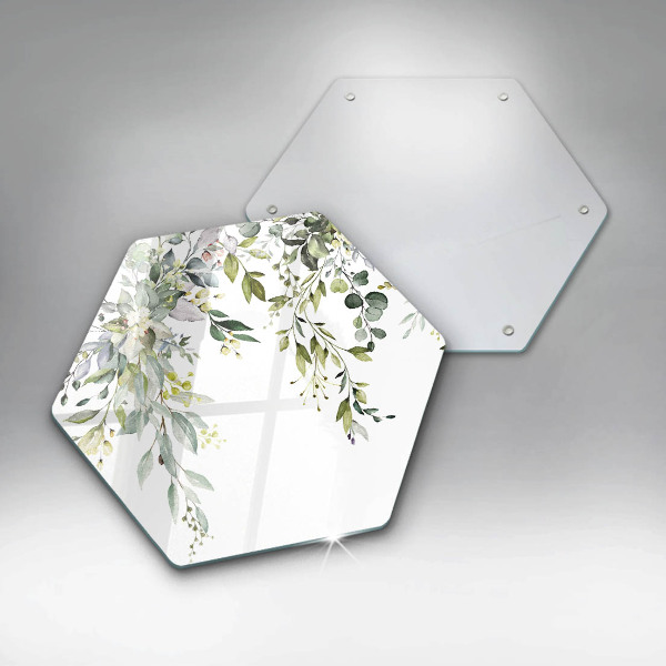 Glass worktop saver Decorative leaves and flowers