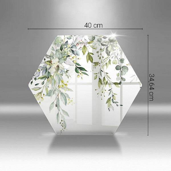 Glass worktop saver Decorative leaves and flowers