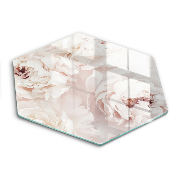 Glass worktop saver Pastel peonies