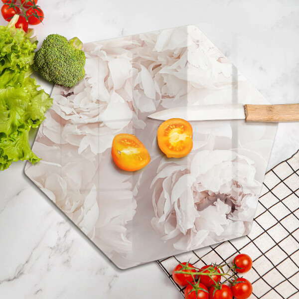 Glass worktop saver Pastel peonies
