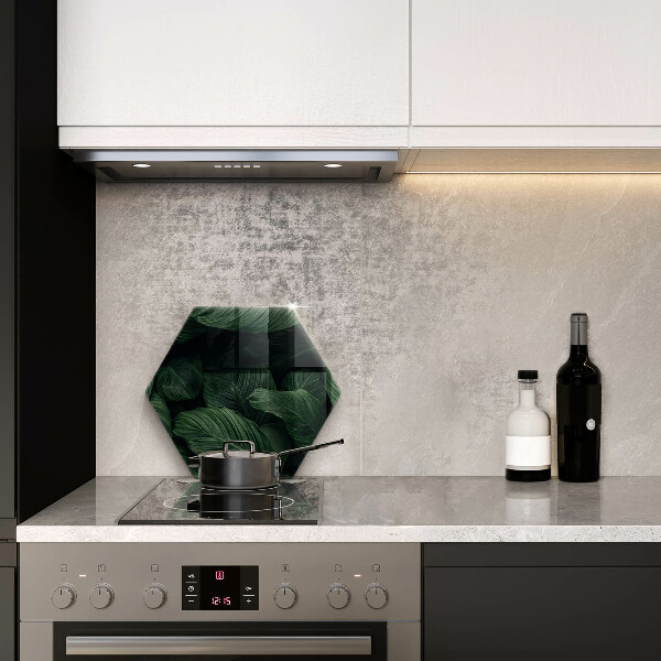 Glass worktop saver Dark leaves