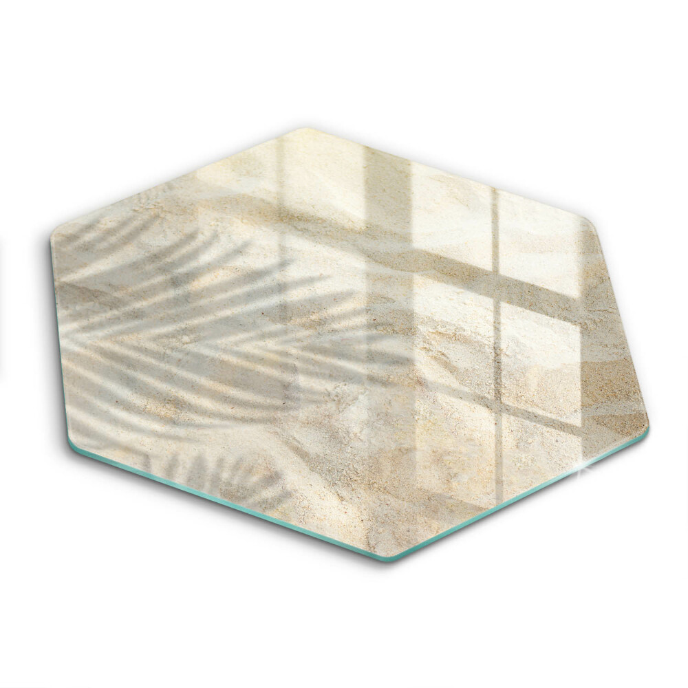 Glass worktop saver Palm sand and leaves