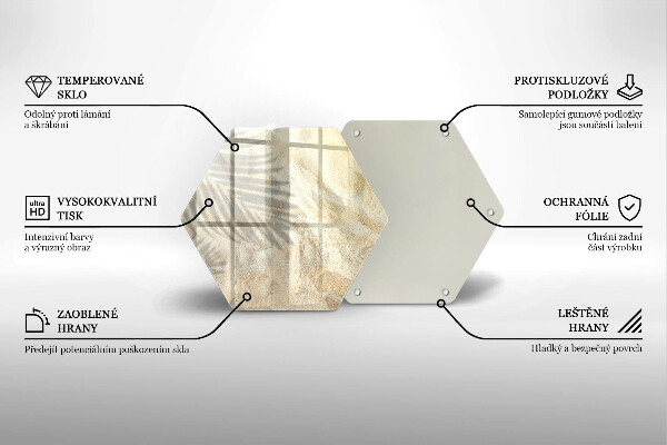 Glass worktop saver Palm sand and leaves