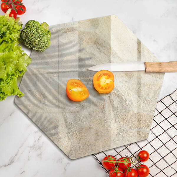 Glass worktop saver Palm sand and leaves