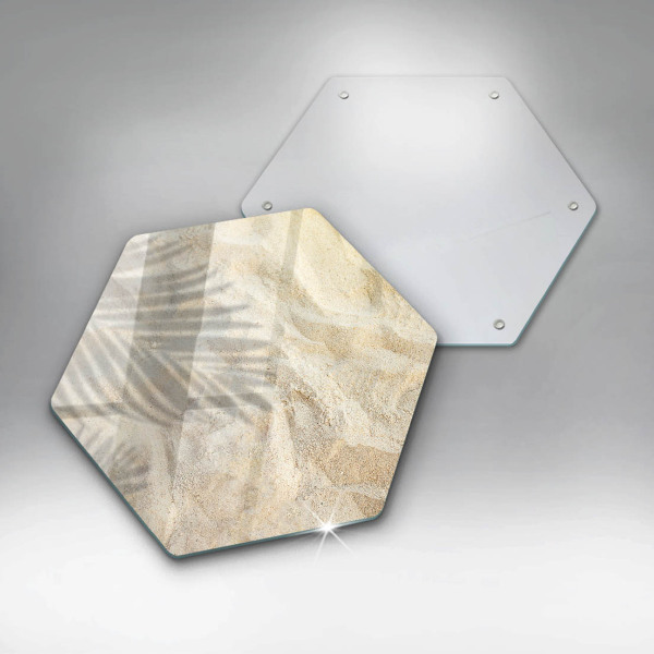 Glass worktop saver Palm sand and leaves