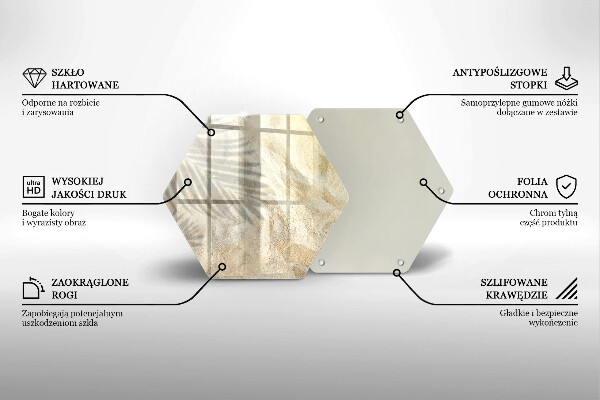 Glass worktop saver Palm sand and leaves