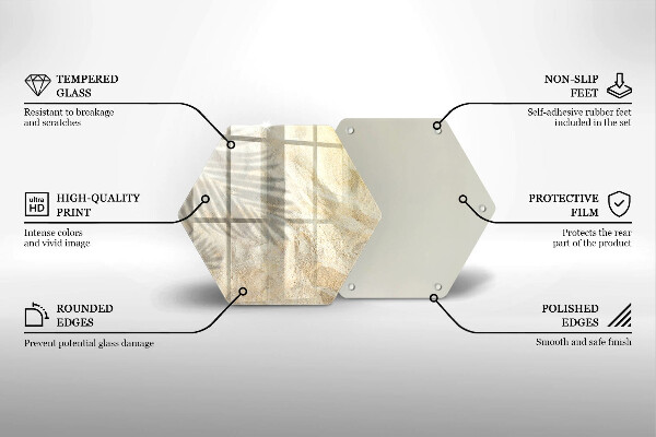 Glass worktop saver Palm sand and leaves