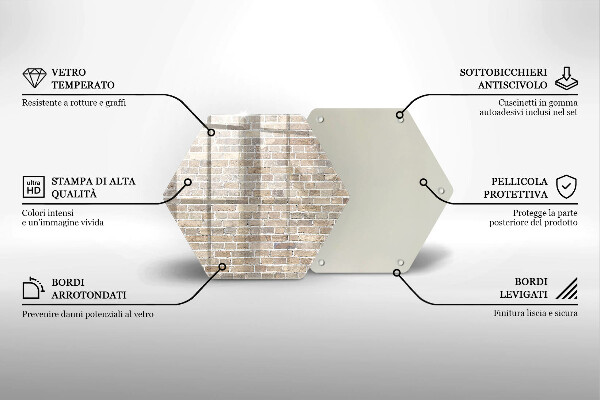 Glass worktop saver Wall bright bricks