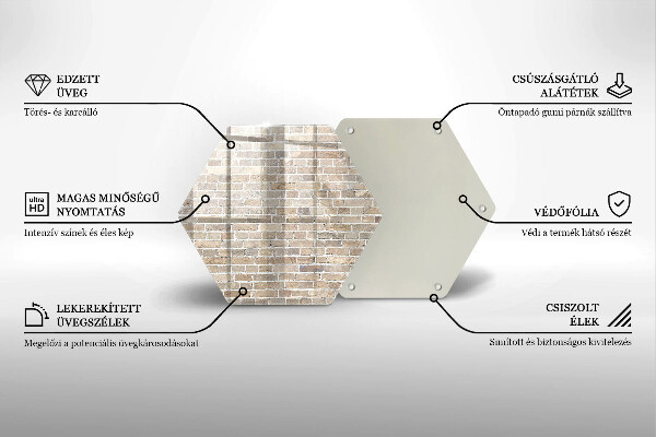 Glass worktop saver Wall bright bricks