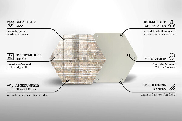 Glass worktop saver Wall bright bricks