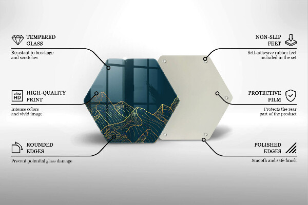 Glass worktop saver Abstract mountains