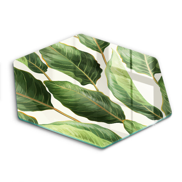 Glass worktop saver Banana leaves