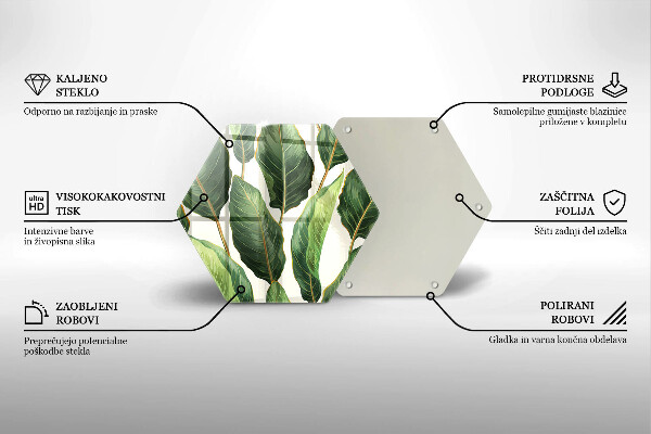 Glass worktop saver Banana leaves