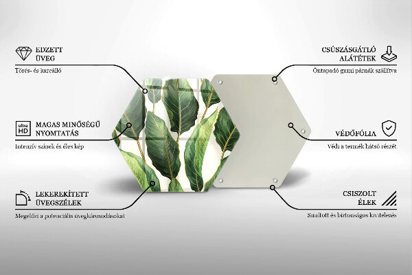 Glass worktop saver Banana leaves