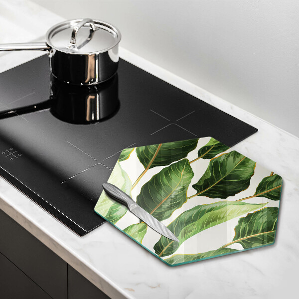 Glass worktop saver Banana leaves