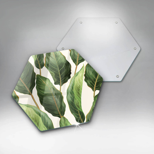 Glass worktop saver Banana leaves