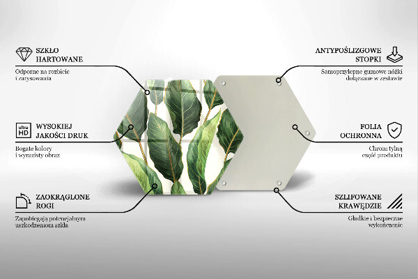 Glass worktop saver Banana leaves