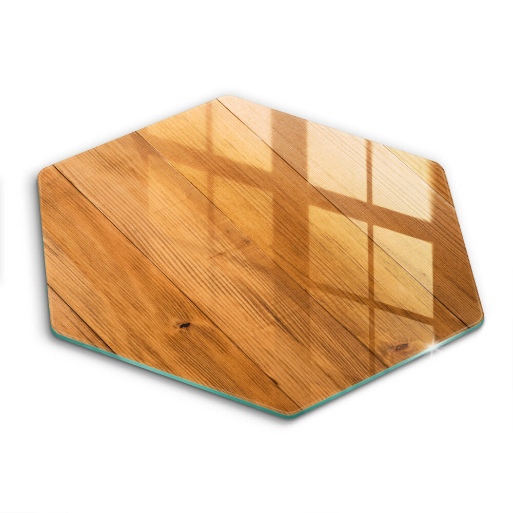 Glass worktop saver Wooden planks