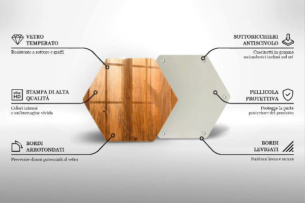 Glass worktop saver Wooden planks