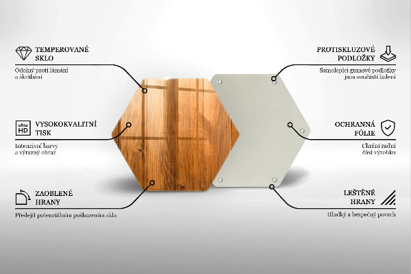 Glass worktop saver Wooden planks