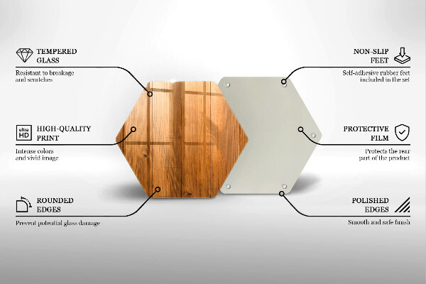 Glass worktop saver Wooden planks